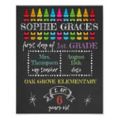 Impression Photo Panneau du premier jour de l'école sur mesure, Ret (Devant)