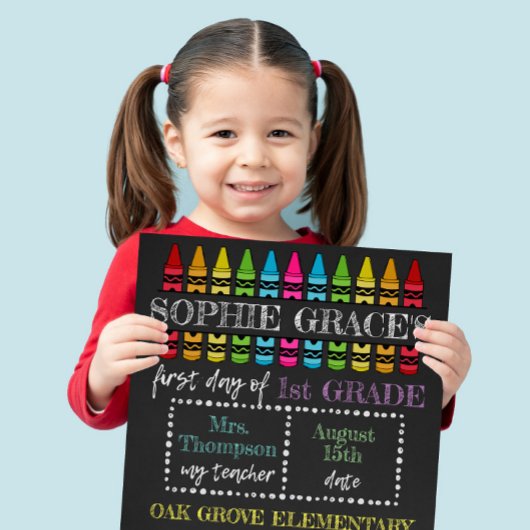Impression Photo Panneau du premier jour de l'école sur mesure, Ret