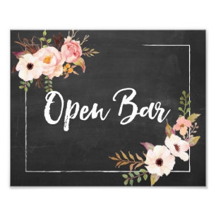 Impression Photo Panneau Mariage Floral Rustique Barre Ouverte