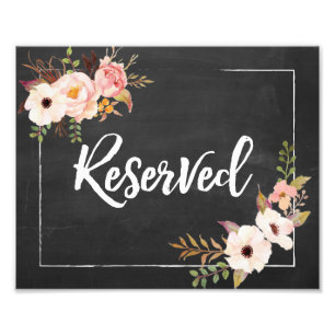 Impression Photo Panneau Mariage Rustique Floral Réservé