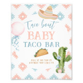 Impression Photo Panneau Taco Bout Baby Bleu et Rose Taco Bar (Devant)