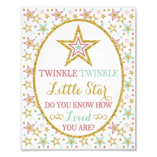 Impression Photo Panneau Twinkle Twinkle Little Star - 8" x 10" (Devant)