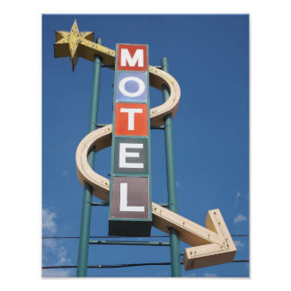 Impression Photo Panneau vintage du motel Neon - Pueblo Colorado