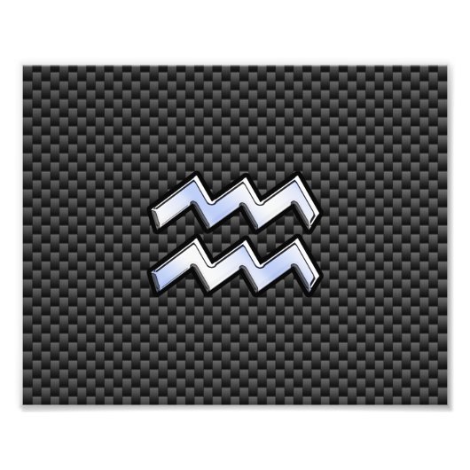 Impression Photo Panneau Zodiaque Aquarius Style fibre de carbone (Devant)