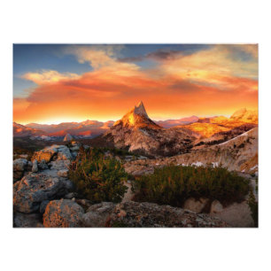 Impression Photo Panorama coucher de soleil de Tressider Peak - Yos