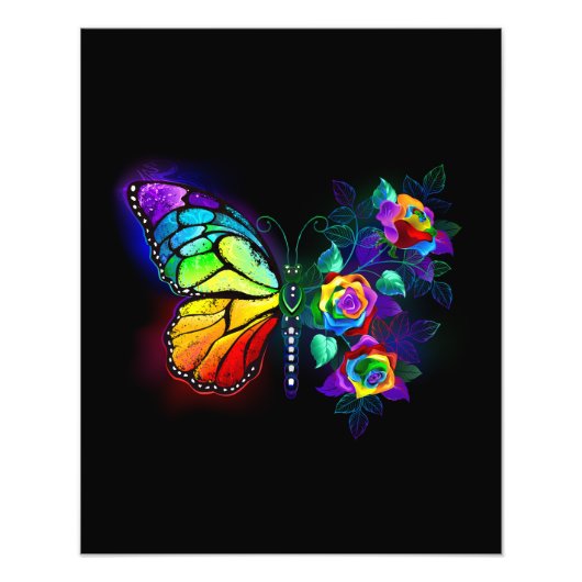 Impression Photo Papillon arc-en-ciel (Devant)