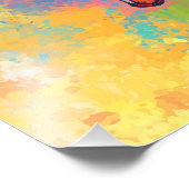 Impression Photo Papillon Bleu Orange ailes (Coin)