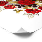 Impression Photo Papillon de fleurs rouges aux roses rouges (Coin)