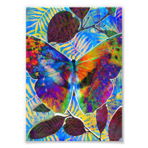 Impression Photo Papillon de la jungle tropicale Abstraite