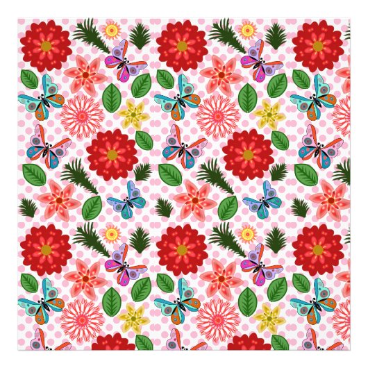 Impression Photo Papillon Floral de Jardin de Printemps Moderne  (Devant)