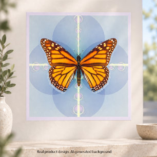 Impression Photo Papillon Monarque Art Géométrique Numérique