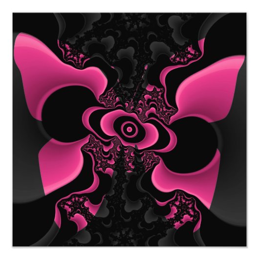 Impression Photo Papillon noir et rose Fractage d'impression (Devant)