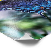 Impression Photo Papillon noir Swallowtail sur fleurs jaunes (Coin)