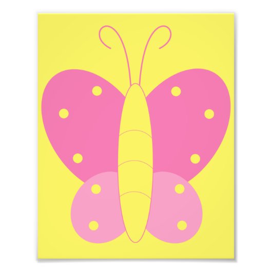 Impression Photo Papillon rose et jaune (Devant)