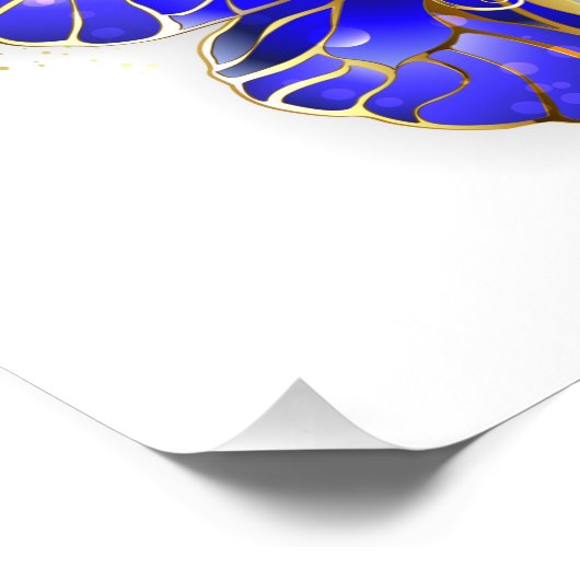 Impression Photo Papillon saphir à fleurs (Coin)