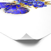 Impression Photo Papillon saphir à fleurs (Coin)