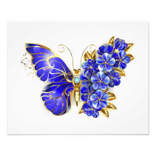 Impression Photo Papillon Saphir Fleur