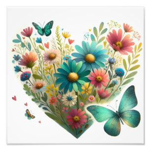 Impression Photo Papillons Botaniques Fleur Sauvage Murmurante