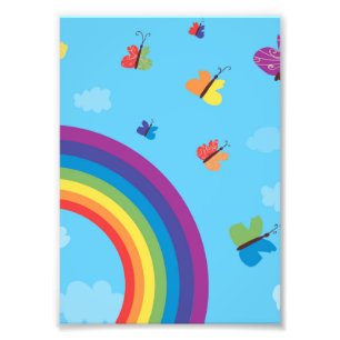 Impression Photo Papillons dans un ciel arc-en-ciel