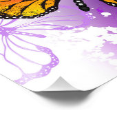 Impression Photo Papillons monarques sur fond violet (Coin)