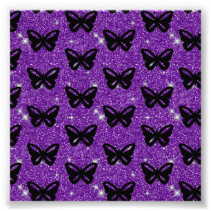 Impression Photo Papillons Paillettes Violettes Voler Insectes Anim