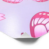 Impression Photo Papillons roses et motif de fleurs (Coin)