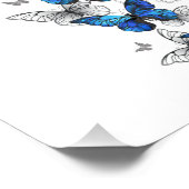 Impression Photo Papillons volants bleus Morpho (Coin)