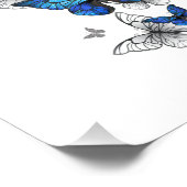 Impression Photo Papillons volants bleus Morpho (Coin)