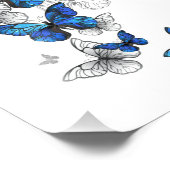 Impression Photo Papillons volants bleus Morpho (Coin)