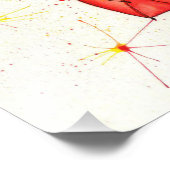 Impression Photo Parapluie rouge vif et aquarelle feuille rouge (Coin)