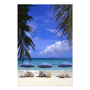 Impression Photo parapluies sur la plage, St Maarten, Caraïbes