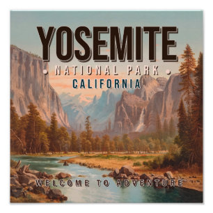 Impression Photo Parc national de Yosemite Californie Vintage année
