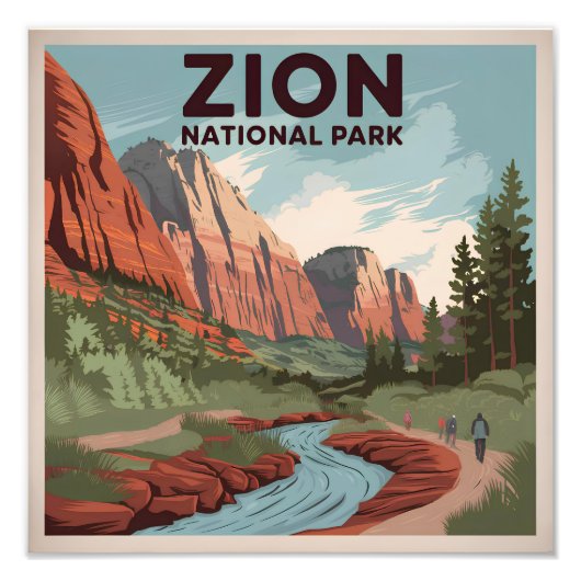 Impression Photo Parc national de Zion vintage (Devant)