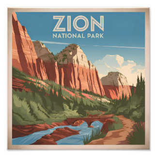 Impression Photo Parc national de Zion vintage