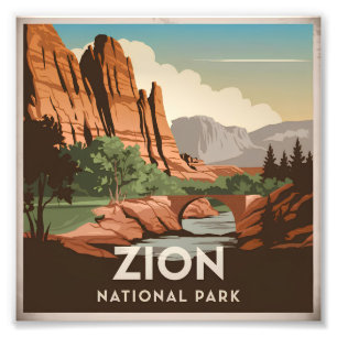 Impression Photo Parc national de Zion vintage