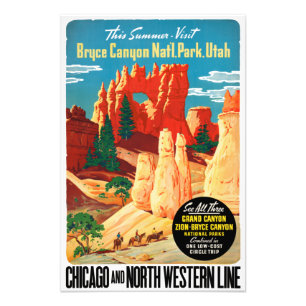 Impression Photo Parc national du canyon de Bryce Vintage Utah Trav