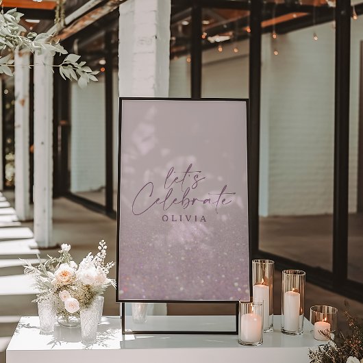 Impression Photo Parties scintillant violet Lilac élégant brunch d'