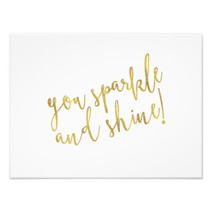 Impression Photo Parties scintillantes de feuille d'or de Faux de