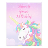 Impression Photo Pastel Rainbow Magical Unicorn Welcome Sign (Devant)