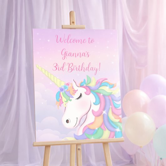 Impression Photo Pastel Rainbow Magical Unicorn Welcome Sign