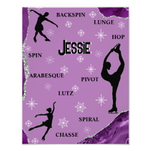 Impression Photo Patinage Artistique Flocon de Neige Marbre Violet