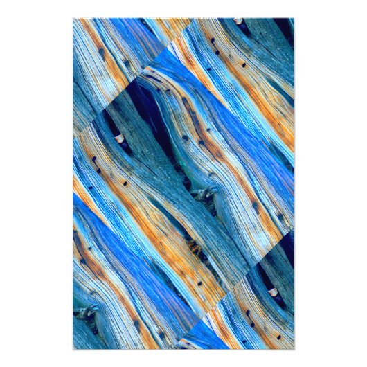 Impression Photo patinée planche à grange bleue (Devant)