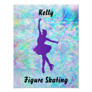 Impression Photo Patineur artistique violet sur glace gelée