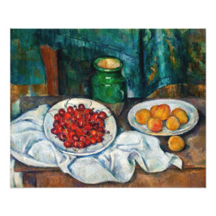 Impression Photo Paul Cezanne - Nature morte aux cerises et aux pêc