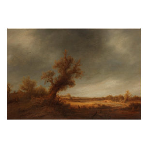 Impression Photo Paysage avec un vieux chêne, Adriaen van Ostade, C