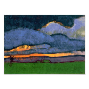 Impression Photo Paysage de marais avec un moulin Emil Nolde