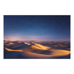 Impression Photo Paysage de nuit étoilée sur les dunes de désert do