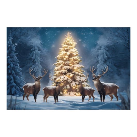 Impression Photo Paysage hivernal serein avec Noël éclatant (Devant)