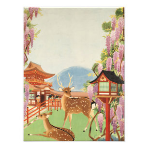 Impression Photo Paysage JAPONAIS cerf sacré de Nara temple