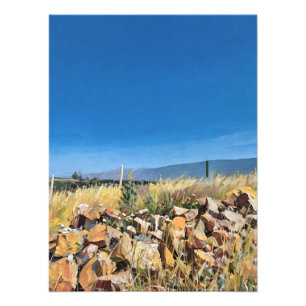 Impression Photo Paysage Pastoral Vibrant Avec Ciel Bleu Clair